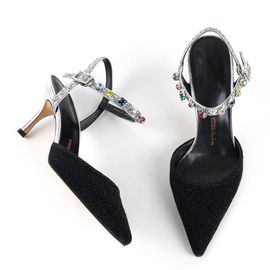[KUHEE] Sling back 8423K 7cm-pumps strap party shoes middle heel cubic handmade shoes-Made in Korea